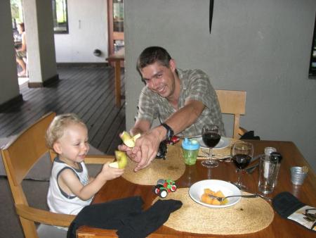 Repas dans le lodge